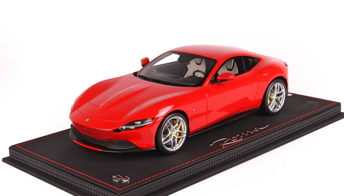 1/18 BBR Ferrari Roma (Rosso Corsa 322 Red) with Yellow Calipers Resin Car Model Limited