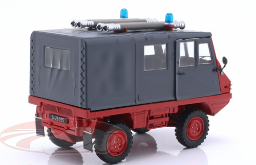 1/18 Schuco Steyr-Puch Haflinger Fire Department (Red & Grey) Car Model