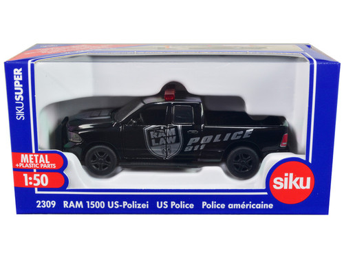 RAM 1500 Pickup Truck Police Black "Raw Law" 1/50 Diecast Model Car by Siku