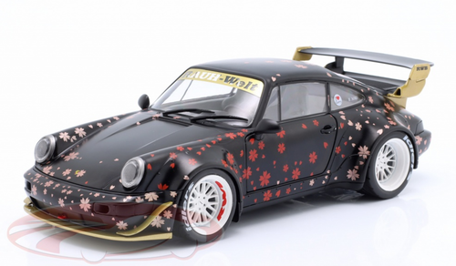 1/18 Solido 2021 Porsche 911 (964) RWB Rauh-Welt Aoki (Black Decor) Diecast Car Model