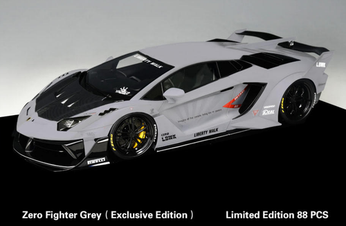 1/18 Ivy Lamborghini Aventador GT EVO LB Silhouette Works (Zero Fighter Grey) Resin Car Model Limited 88 Pieces