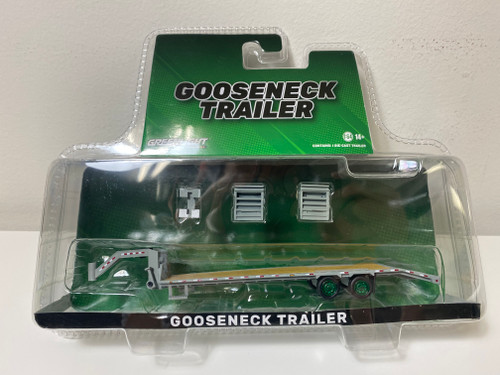 CHASE CAR Gooseneck Trailer Primer Gray 1/64 Diecast Model by Greenlight