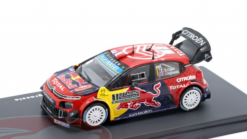 1/43 Altaya 2019 Citroen C3 WRC #1 Winner Rallye Monte Carlo Citroën Total WRT Sébastian Ogier, Julien Ingrassia Car Model