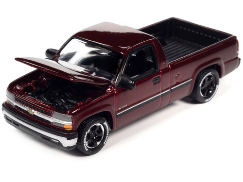 2002 Chevrolet Silverado Pickup Truck Cherry Red Metallic "Classic Gold Collection" Series Limited Edition to 9868 pieces Worldwide 1/64 Diecast Model Car by Johnny Lightning