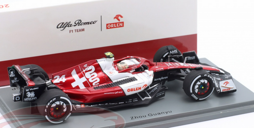 1/43 Spark 2022 Formula 1 Zhou Guanyu Alfa Romeo C42 #24 10th Italy GP Car Model