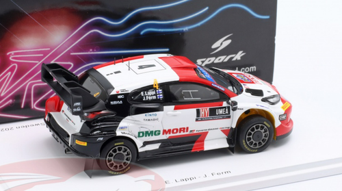 1/43 Spark 2022 Toyota GR Yaris Rally1 #4 3rd Rally Sweden Toyota Gazoo Racing WRT Esapekka Lappi, Jane Ferm Car Model