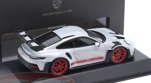 1/43 Dealer Edition Porsche 911 (992) GT3 RS (Ice Grey Metallic & Pyro Red) Car Model