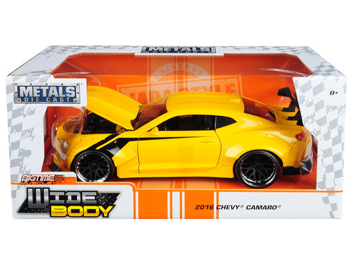 1/24 Jada 2016 Chevrolet Camaro Widebody Metallic Yellow with Black Stripes "Big Time Muscle" Diecast Car Model