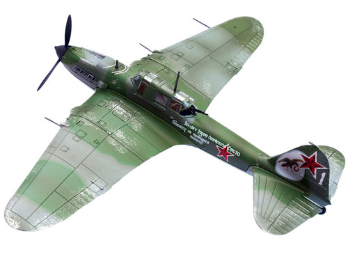 Ilyushin IL-2M3 Sturmovik Aircraft Green Camouflage "Double Hero of the Soviet Union Ivan Pavlov" Soviet Air Force 1/72 Diecast Model Airplane by Legion