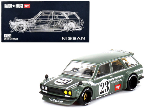kaido house☆076チェイスカー☆ダットサン510ワゴン Kaido House x Mini GT 1:64 Datsun 510 Wagon Greddy Blue Jun