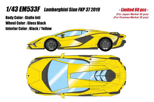 1/43 Makeup 2019 Lamhorghini Sian FKP 37 (Giallo lnti Yellow) Car Model Limited 60 Pieces