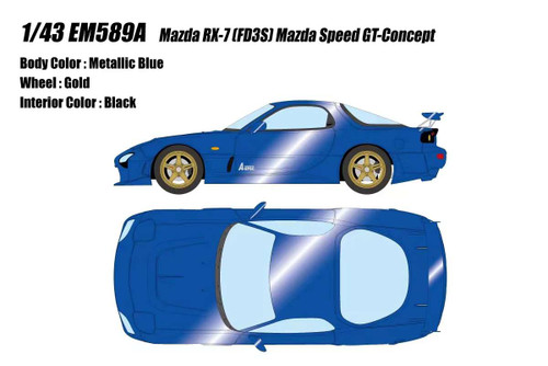 1/43 Makeup Mazda RX-7 (FD3S) Mazda Speed GT-Concept (Metallic Blue) Car Model