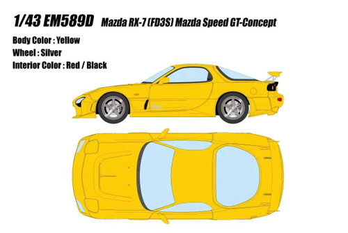 1/43 Makeup Mazda RX-7 (FD3S) Mazda Speed GT-Concept (Yellow) Car Model