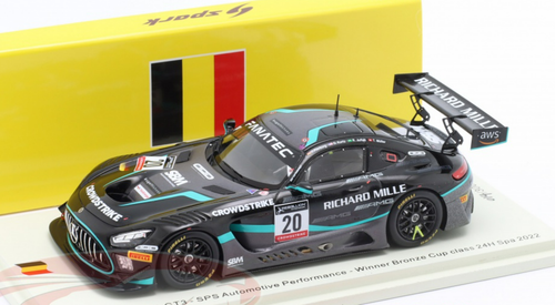 1/43 Spark 2022 Mercedes-Benz AMG GT3 #20 24h Spa SPS Automotive Performance Tim Müller, George Kurtz, Valentin Pierburg, Reema Juffali Car Model