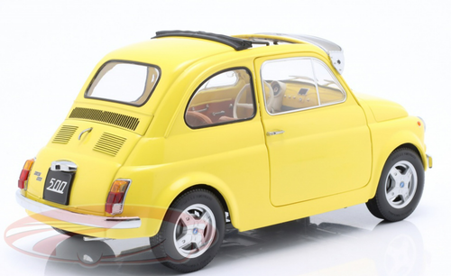 1/12 KK-Scale 1968 Fiat 500 F Custom with Removable Top (Yellow) Car Model