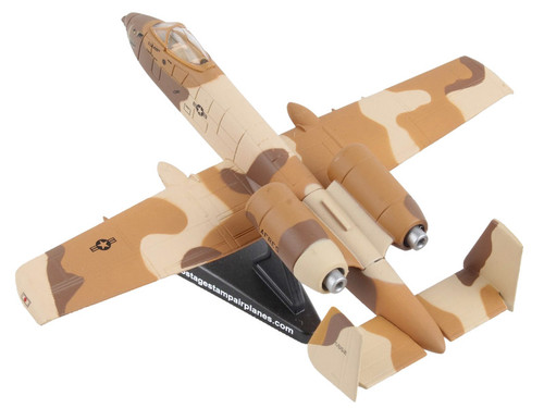 Fairchild Republic A-10 Thunderbolt II Warthog Aircraft "Peanut Color Camouflage Scheme" United States Air Force 1/140 Diecast Model Airplane by Postage Stamp