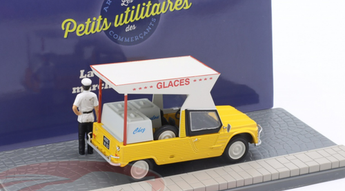 1/43 Atlas Citroen Mehari Ice Cream Truck with Figure (Yellow) Car Model