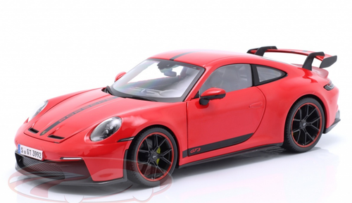 1/18 Maisto 2022 Porsche 911 (992) GT3 (Red with Stripe) Diecast Car Model