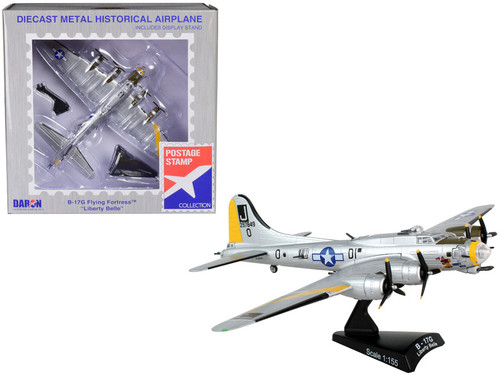 Boeing B-17G Flying Fortress Bomber Aircraft "Liberty Belle" United States Army Air Force 1/155 Diecast Model Airplane by Postage Stamp