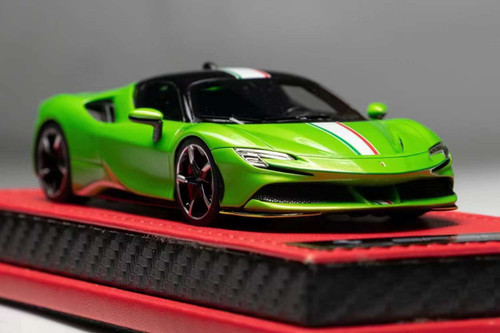 1/43 JDL Ferrari SF90 (Green with Stripes) Car Model Limited 49 Pieces