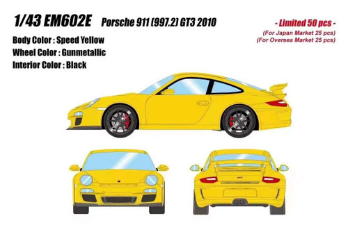 1/43 Makeup 2010 Porsche 911(997.2) GT3 (Speed Yellow) Car Model