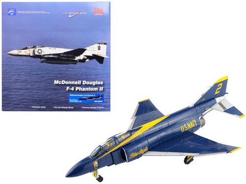 McDonnell Douglas F-4J Phantom II Fighter Aircraft "Blue Angels #2" United States Navy (1969) "Air Power Series" 1/72 Diecast Model by Hobby Master