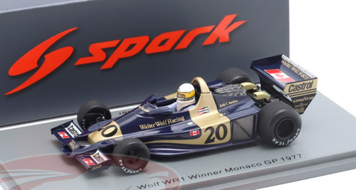 1/43 Spark 1977 Formula 1 Jody Scheckter Wolf WR1 #20 Winner Monaco GP Car Model