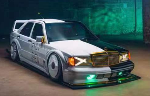 1/64 DCM Mercedes-Benz 190E W201 Restomod By A$AP Rocky Diecast Car Model