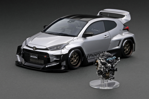 1/18 Ignition Model Toyota PANDEM GR YARIS (4BA) Silver With G16E-GTS Engine
