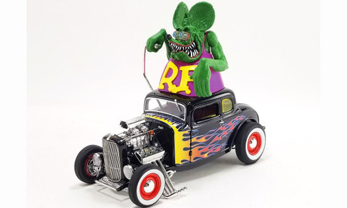 1/18 ACME 1932 Ford Blown 5 Window with Rat Fink Figure Diecast Car Model