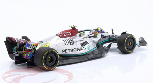 1/18 Minichamps 2022 Formula 1 Lewis Hamilton Mercedes-AMG F1 W13 #44 6th Miami GP Car Model