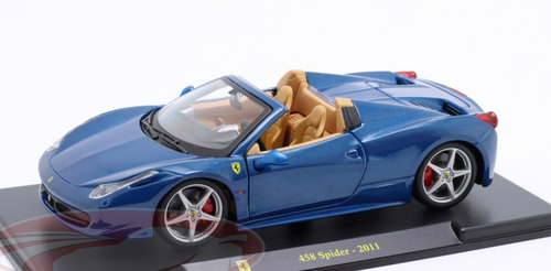 1/24 BBurago 2011 Ferrari 458 Spider (Blue Metallic) Diecast Car Model