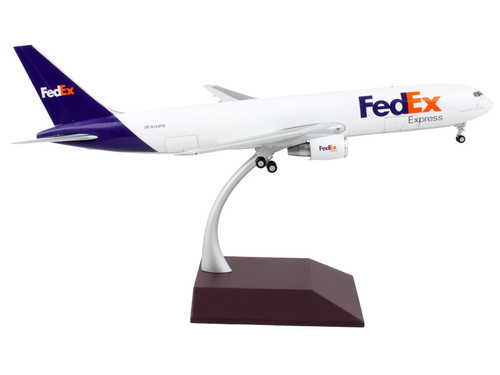 Boeing 767-300F Commercial Aircraft "Federal Express" White with Purple Tail "Interactive Series" 1/200 Diecast Model Airplane by GeminiJets