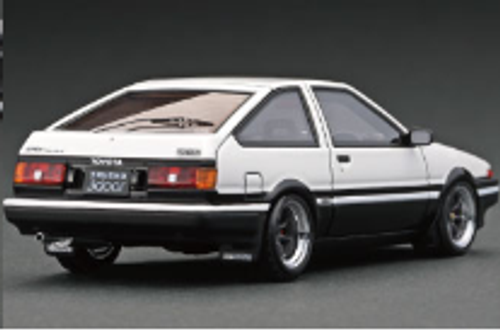 1/18 Ignition Model Toyota Sprinter Trueno 3Dr GT Apex (AE86) White/Black With 4A-GE Engine (Limit 80 Pieces)