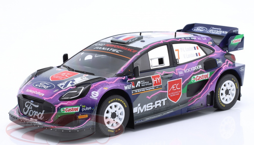 1/18 Ixo 2022 Ford Puma Rally1 #7 4th Acropolis Rallye M-Sport Ford WRT Pierre-Louis Loubet, Vincent Landais Car Model