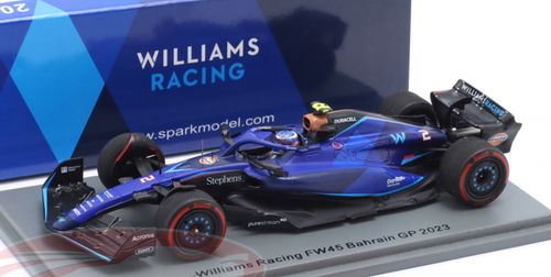 1/43 Spark 2023 Formula 1 Williams F1 FW45 No.2 Williams Racing  Bahrain GP Logan Sargeant Car Model