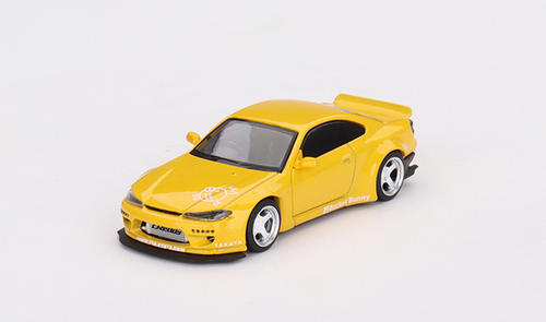 1/64 Mini GT Nissan Silvia (S15) Rocket Bunny (Bronze Yellow) Diecast Car Model