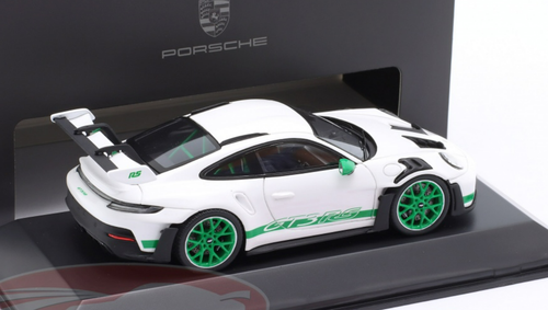 1/43 Dealer Edition 2022 Porsche 911 (992) GT3 RS (White with Green Wheels) Car Model
