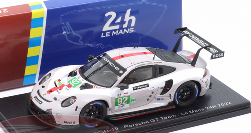 1/43 Spark 2022 Porsche 911 RSR-19 No.92 Porsche GT Team 24H Le Mans M. Christensen - K. Estre - L. Vanthoor Car Model