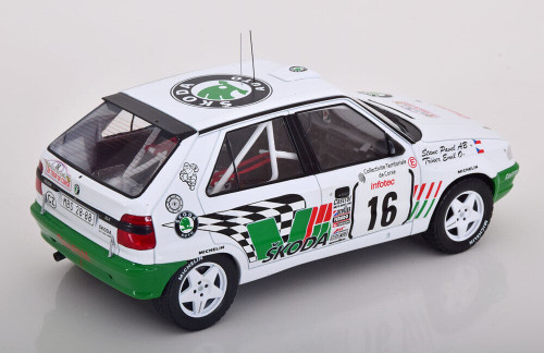 1/18 Ixo 1995 Skoda Felicia Kit Car #16 rally Tour de Coirse Skoda Motorsport Emil Triner, Pavel Stanc Car Model