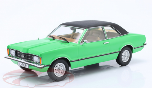 1/18 KK-Scale 1971 Ford Taunus GXL Limousine with Vinyl Roof (Green) Movie: Bang Boom Bang – A Surefire Thing Car Model