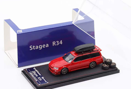 1/64 SW Nissan Skyline GT-R R34 Stagea Wagon (Red) Diecast Car Model
