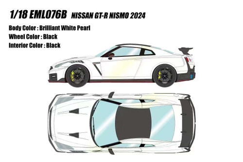 1/18 Makeup 2024 Nissan Skyline GT-R R35 Nismo (Brilliant White Pearl) Car Model