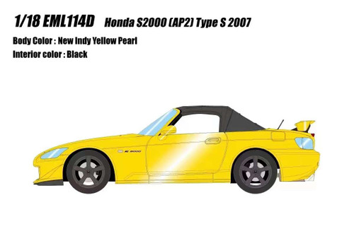 1/18 Makeup 2007 Honda S2000 Type S (New Indy Yellow Pearl) Car Model