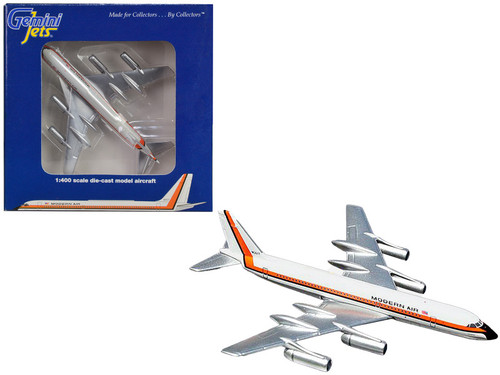 Convair CV-990 Commercial Aircraft "Modern Air" White with Orange and Black Stripes 1/400 Diecast Model Airplane by GeminiJets