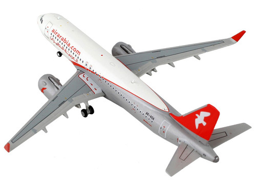 Airbus A320 Commercial Aircraft "Air Arabia" White and Gray with Red Tail 1/400 Diecast Model Airplane by GeminiJets