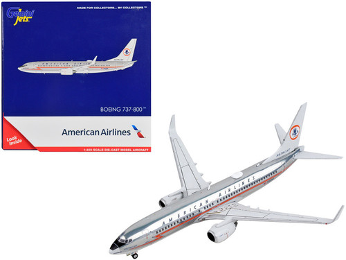 Boeing 737-800 Astrojet Commercial Aircraft "American Airlines" Silver with Orange Stripes 1/400 Diecast Model Airplane by GeminiJets