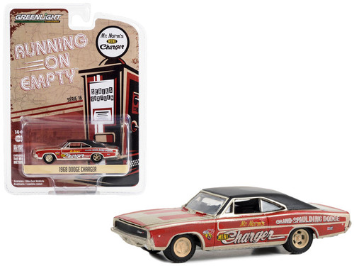 1968 Dodge Charger Dark Red and Gold with Black Top "Grand Spalding Dodge Mr. Norm"s Mini Charger Funny Car Tribute" "Running on Empty" Series 16 1/64 Diecast Model Car by Greenlight