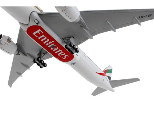 Boeing 777-300ER Commercial Aircraft "Emirates Airlines - UAE 50th Anniversary" White with Gold Graphics 1/400 Diecast Model Airplane by GeminiJets
