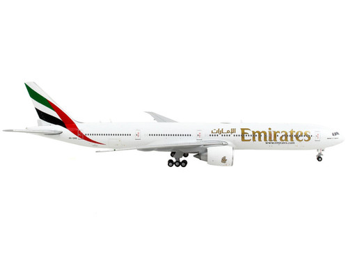 Boeing 777-300ER Commercial Aircraft "Emirates Airlines" White with Striped Tail 1/400 Diecast Model Airplane by GeminiJets